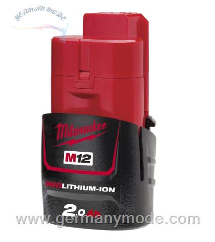 باطری لیتیوم یونی میلواکی آمریکا Milwaukee M12 Red Lithium-Ion 2,0 Ah Akku