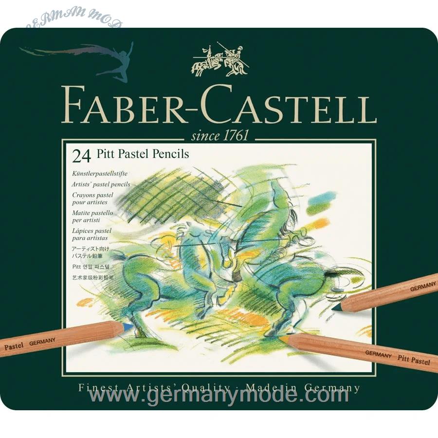 مداد رنگی پاستلی 24 رنگ فابرکاستل آلمان FABER CASTELL Pitt Pastellstift 24er Metalletui