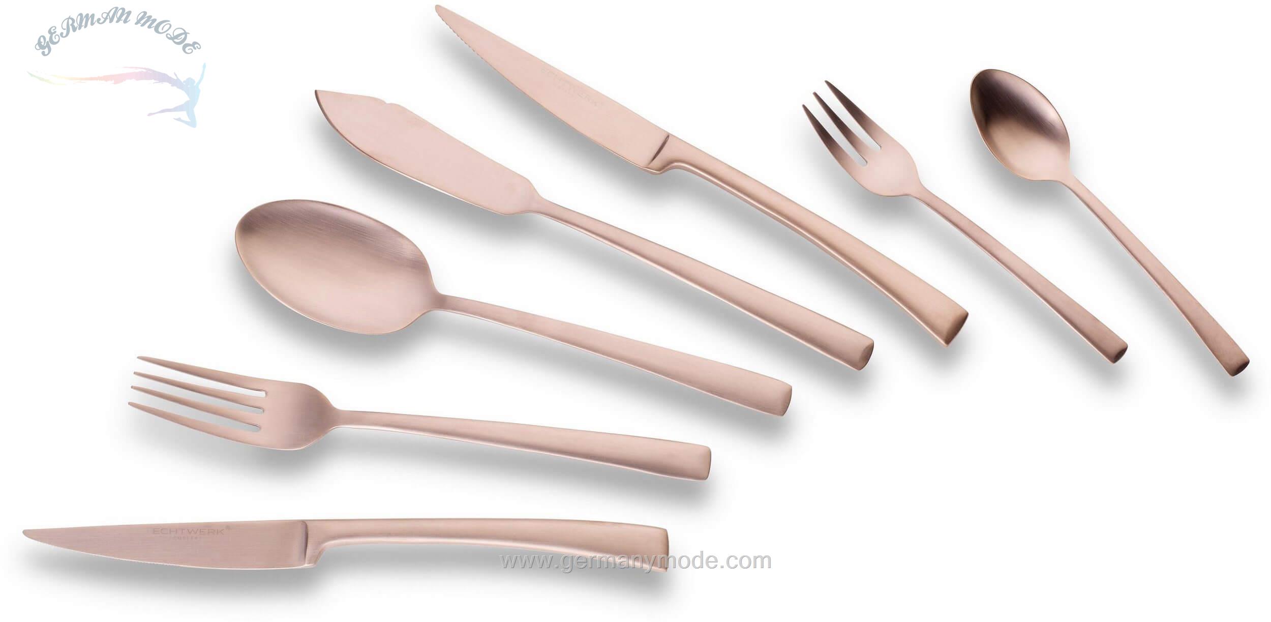 سرویس قاشق چنگال 42 پارچه اکتوورک Echtwerk Tafelbesteck Avelino 42-teilig bronze mattiert