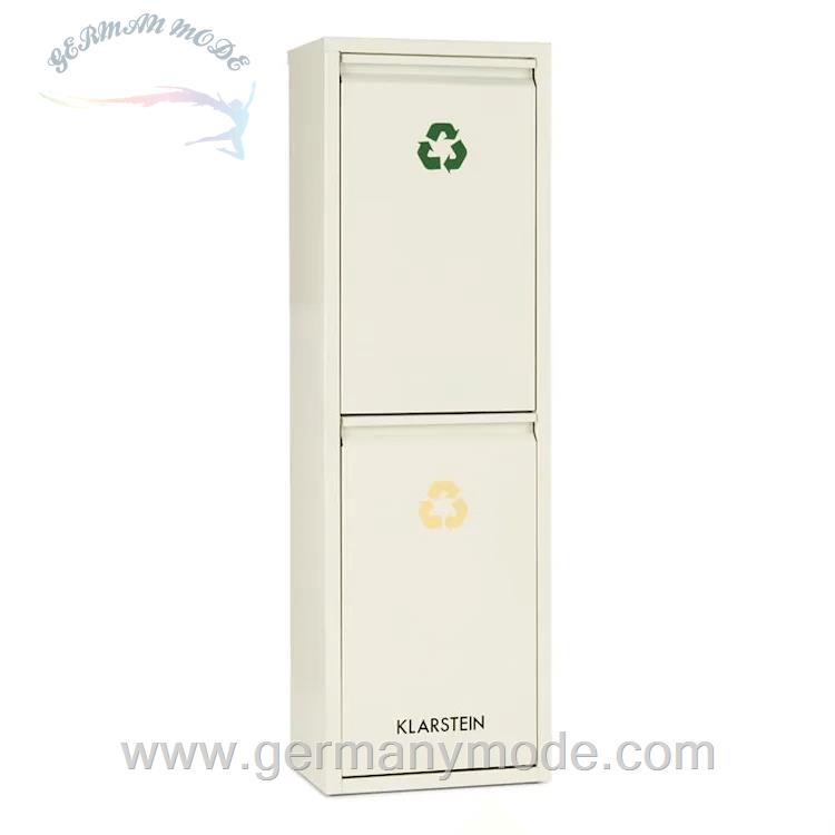 سطل تفکیک زباله 30 لیتری کلارشتاین آلمان Klarstein Ordnungshüter 2 Mülleimer Creme Mülltonnenbox