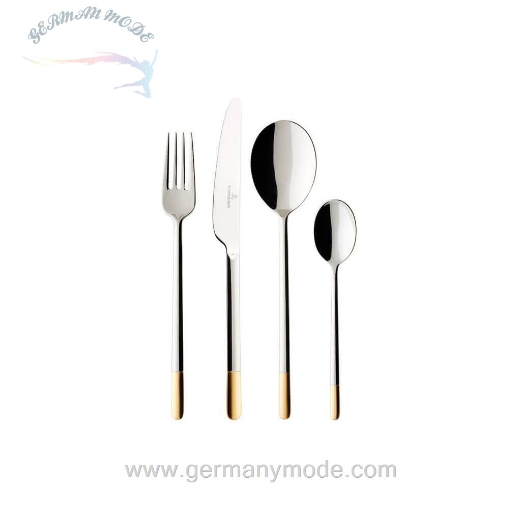 سرویس قاشق چنگال 24 پارچه ویلروی اند باخ آلمان Villeroy - Boch Ella Besteckset teilvergoldet 24-teilig