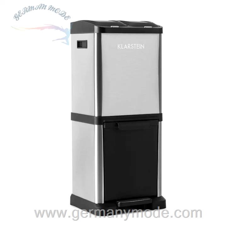 سطل زباله پدالی 30 لیتری کلارشتاین آلمان Klarstein Ökosystem Mülleimer Silber Tretabfalleimer