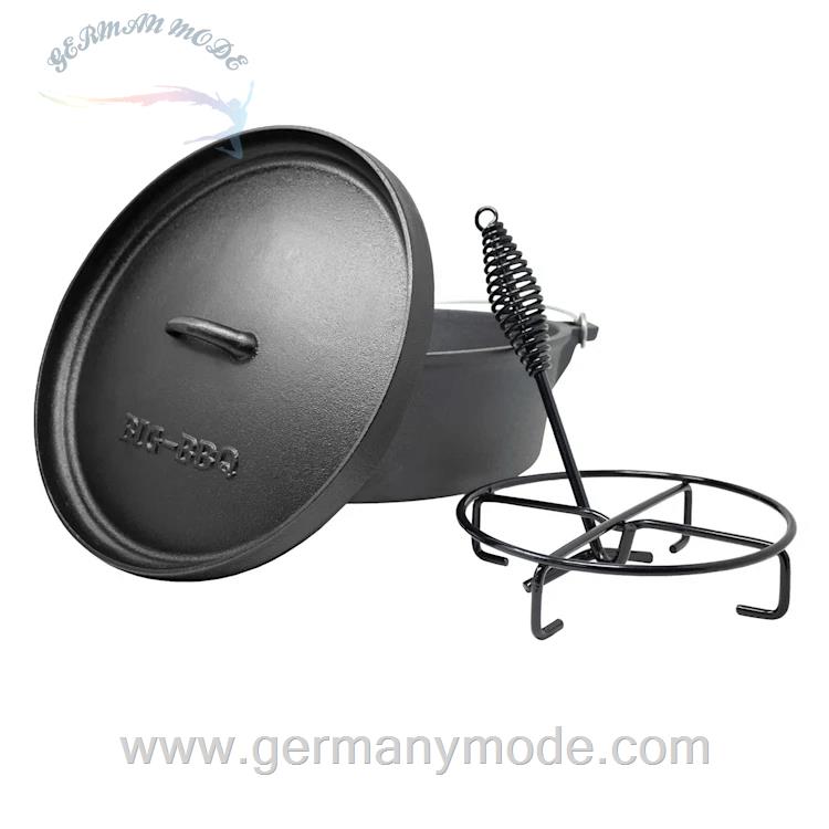 قابلمه باربیکیو اجاق هلندی 5.6 لیتری کلارشتاین آلمان Klarstein Galloway Dutch Oven 6.0 BBQ-Topf Schwarz