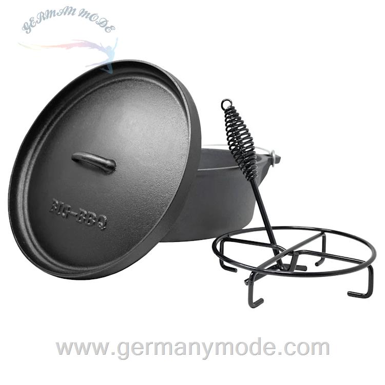 قابلمه باربیکیو اجاق هلندی 8.5 لیتری کلارشتاین آلمان Klarstein Galloway Dutch Oven 9.0 BBQ-Topf Schwarz