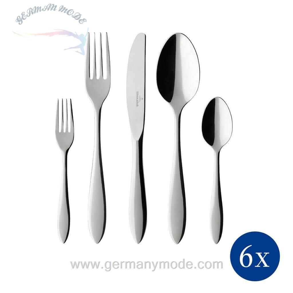 سرویس قاشق چنگال 30 پارچه ویلروی اند باخ آلمان Villeroy - Boch Arthur Besteckset 30-teilig poliert
