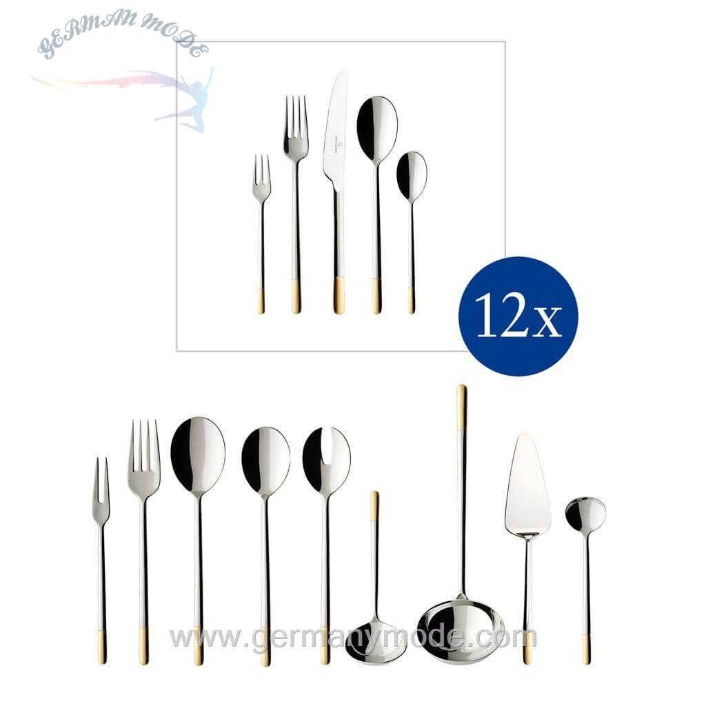 سرویس قاشق چنگال 70 پارچه ویلروی اند باخ آلمان Villeroy - Boch Ella Besteckset teilvergoldet 70-teilig
