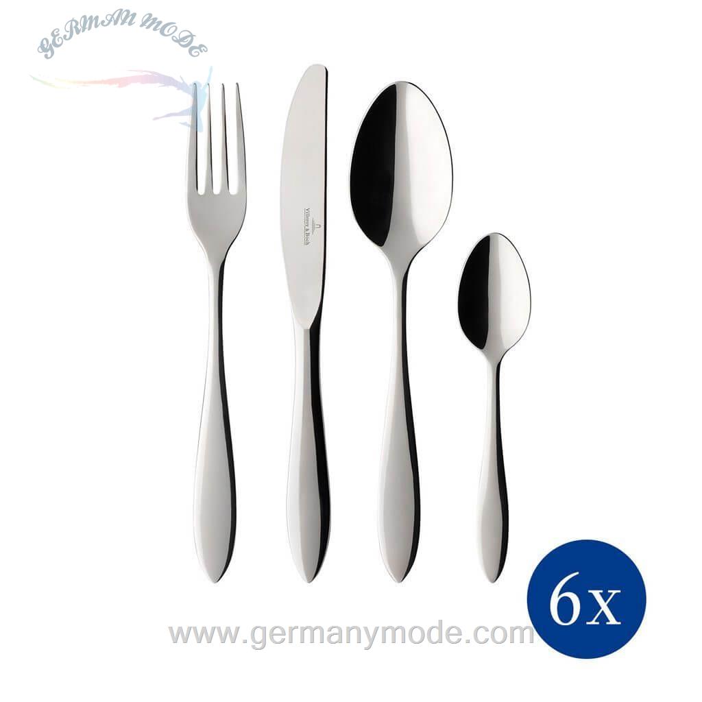 سرویس قاشق چنگال 24 پارچه ویلروی اند باخ آلمان Villeroy - Boch Arthur Besteckset 24-teilig poliert