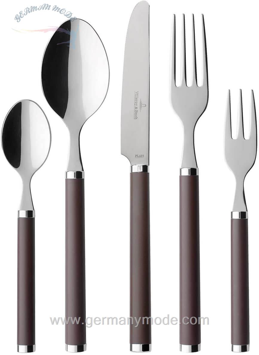 سرویس قاشق چنگال 30 پارچه ویلروی اند باخ آلمان Villeroy - Boch Play- Chocolate Brown Besteckset 30-teilig