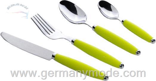 سرویس قاشق چنگال 16 پارچه جیمکس Gimex Besteckset 16-tlg- Camping-Besteckset lemon green