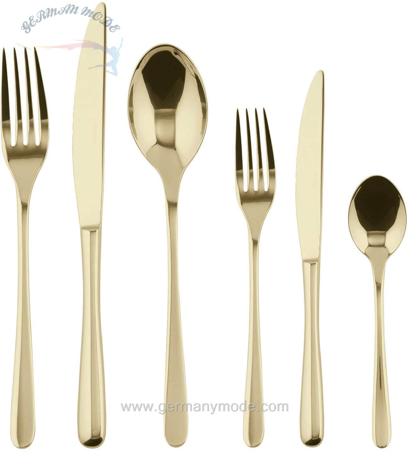 سرویس قاشق چنگال 36 پارچه سامبونت ایتالیا Sambonet Taste 36-teilig Edelstahl champagnerfarben
