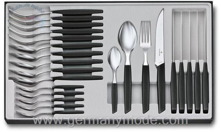 سرویس قاشق چنگال 24 پارچه ویکتورینوکس سوئیس Victorinox Swiss Modern 24-teilig schwarz