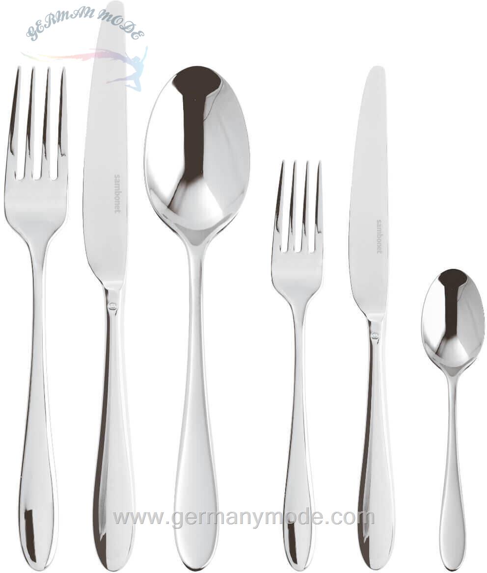 سرویس قاشق چنگال 36 پارچه سامبونت ایتالیا Sambonet Velvet 36-teilig Edelstahl/PVD silber