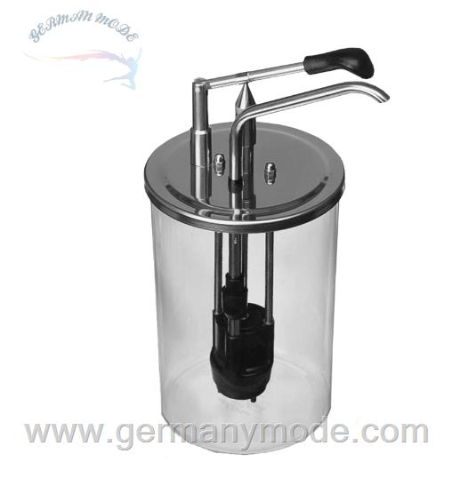 پمپ سس فست فود ظرف دار گرد شیشه ای گاستروبک آلمان GASTROBACK HEBELDOSIERSPENDER M. 3,5 L ACRYLBEH. Artikel-Nr.: CKDU-3.5-G