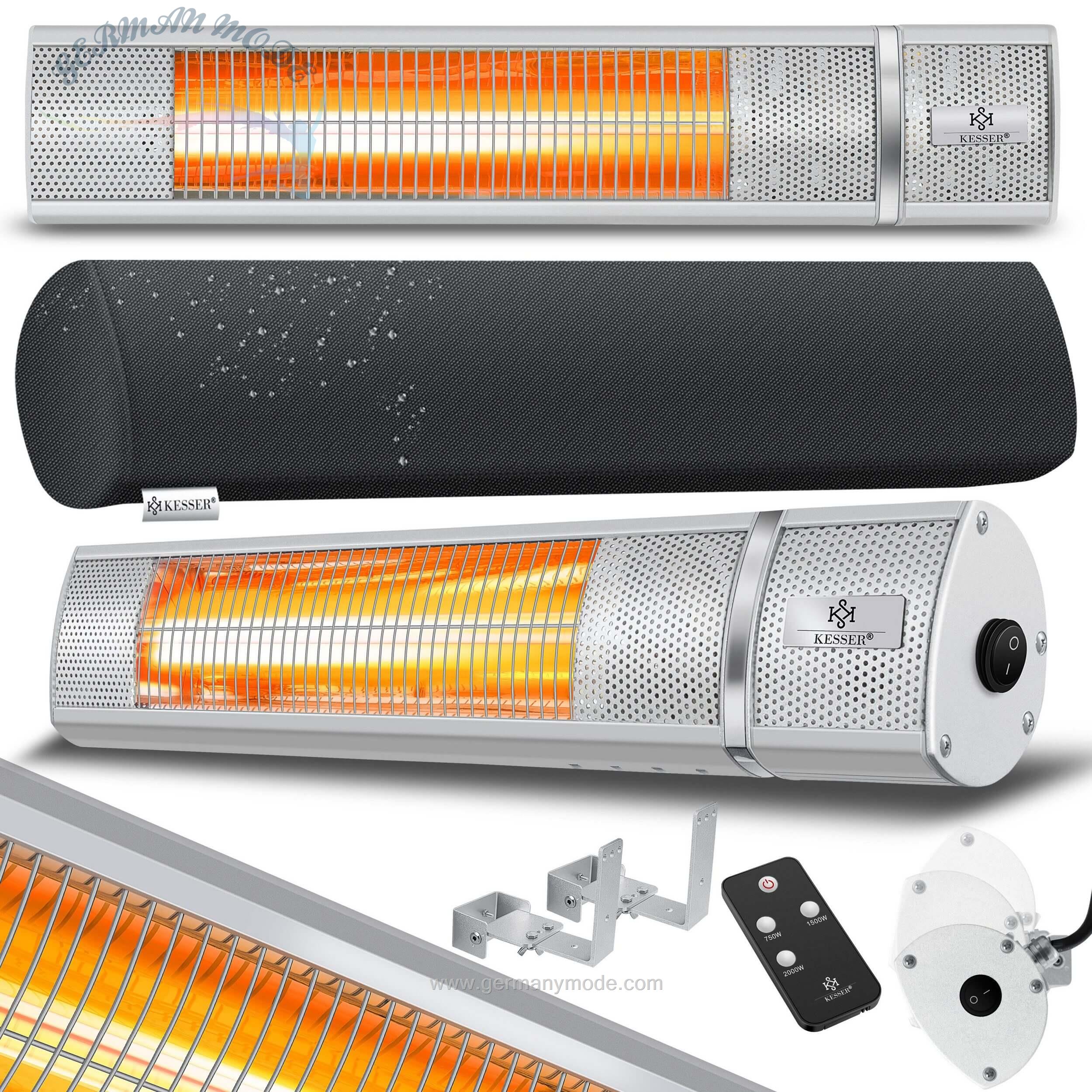 بخاری برقی مادون قرمز دیواری کسر KESSER Heizstrahler- 2000 W- Quarzstrahler Infrarot-Heizstrahler Terrassenheizer