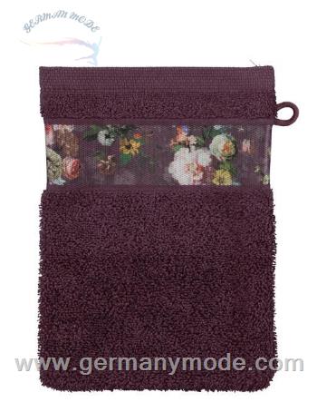 ست حوله 3 تکه و لیف اسنزا هلند ESSENZA Fleur Handtuch Set Pflaume