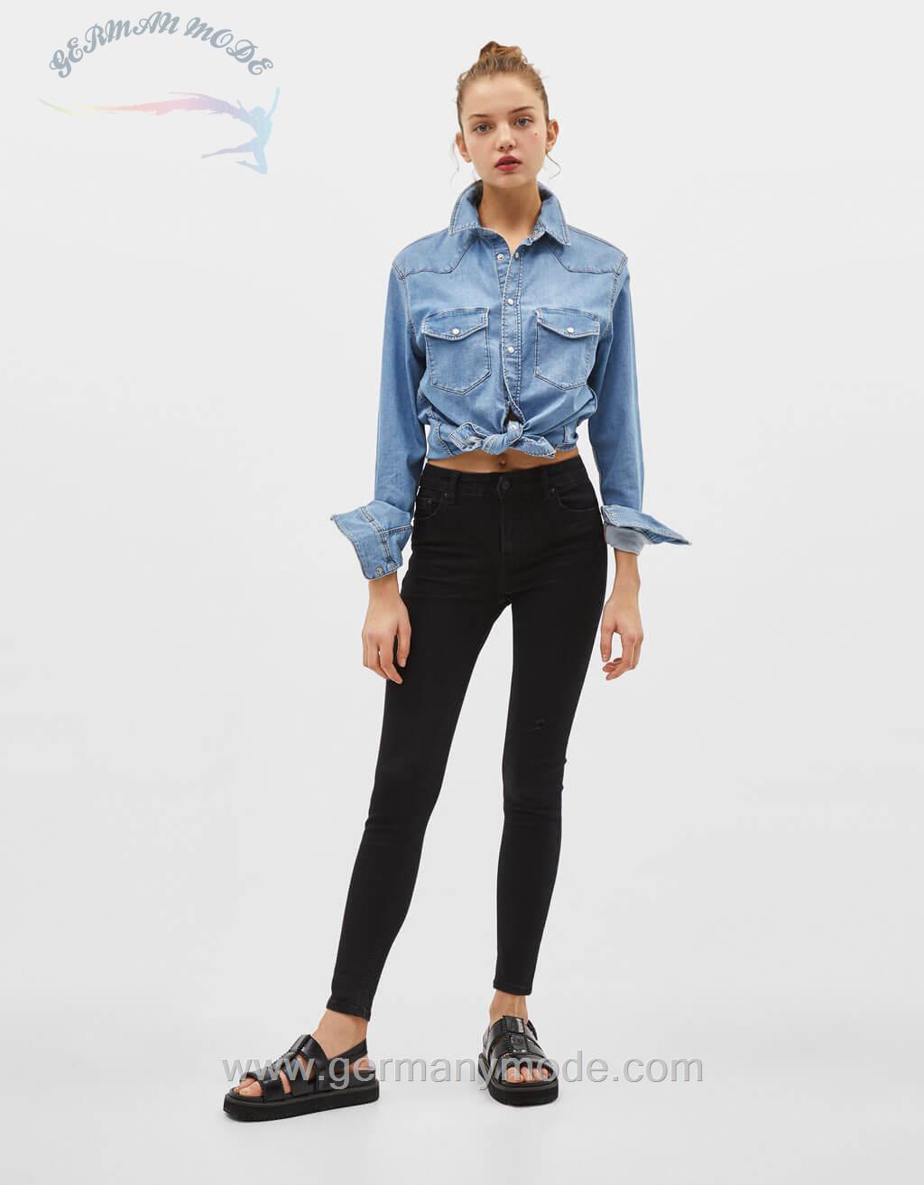 شلوار جین زنانه برشکا اسپانیا Push-up-Jeans mit tiefem Bund