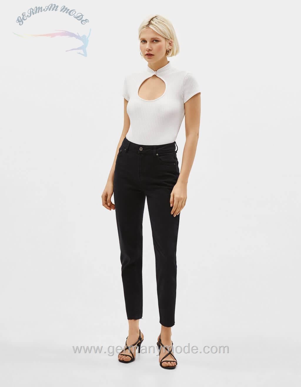 شلوار جین زنانه برشکا اسپانیا Jeans im Straight-Fit mit halbhohem Bund