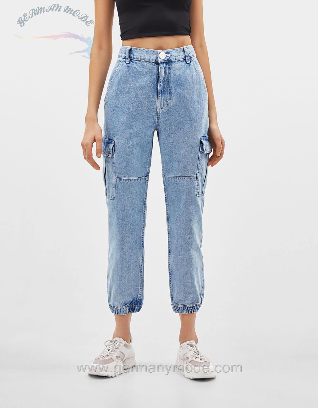شلوار جین زنانه برشکا اسپانیا Cargojeans im Acid-Wash-Look