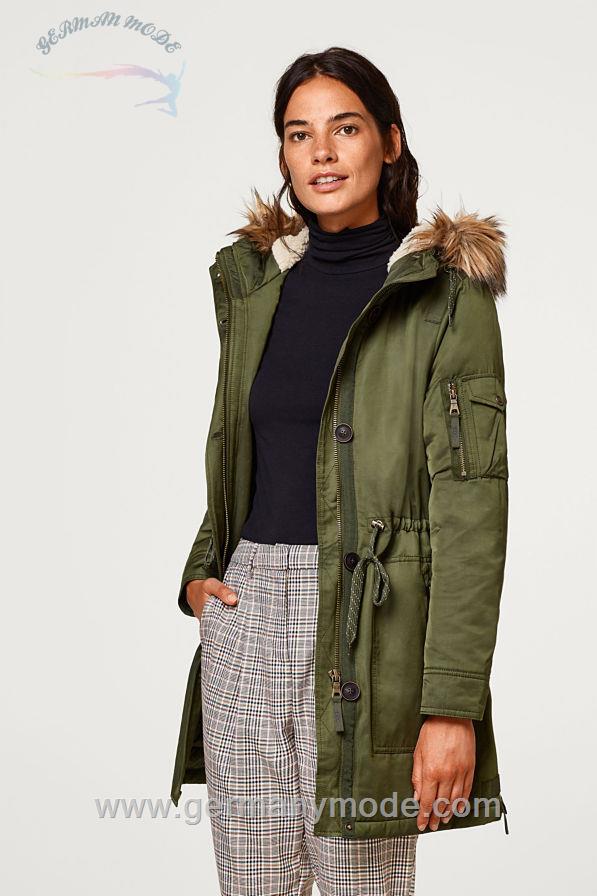 کاپشن زنانه اسپریت (آمریکا) Parka mit Webpelz und Teddyfutter