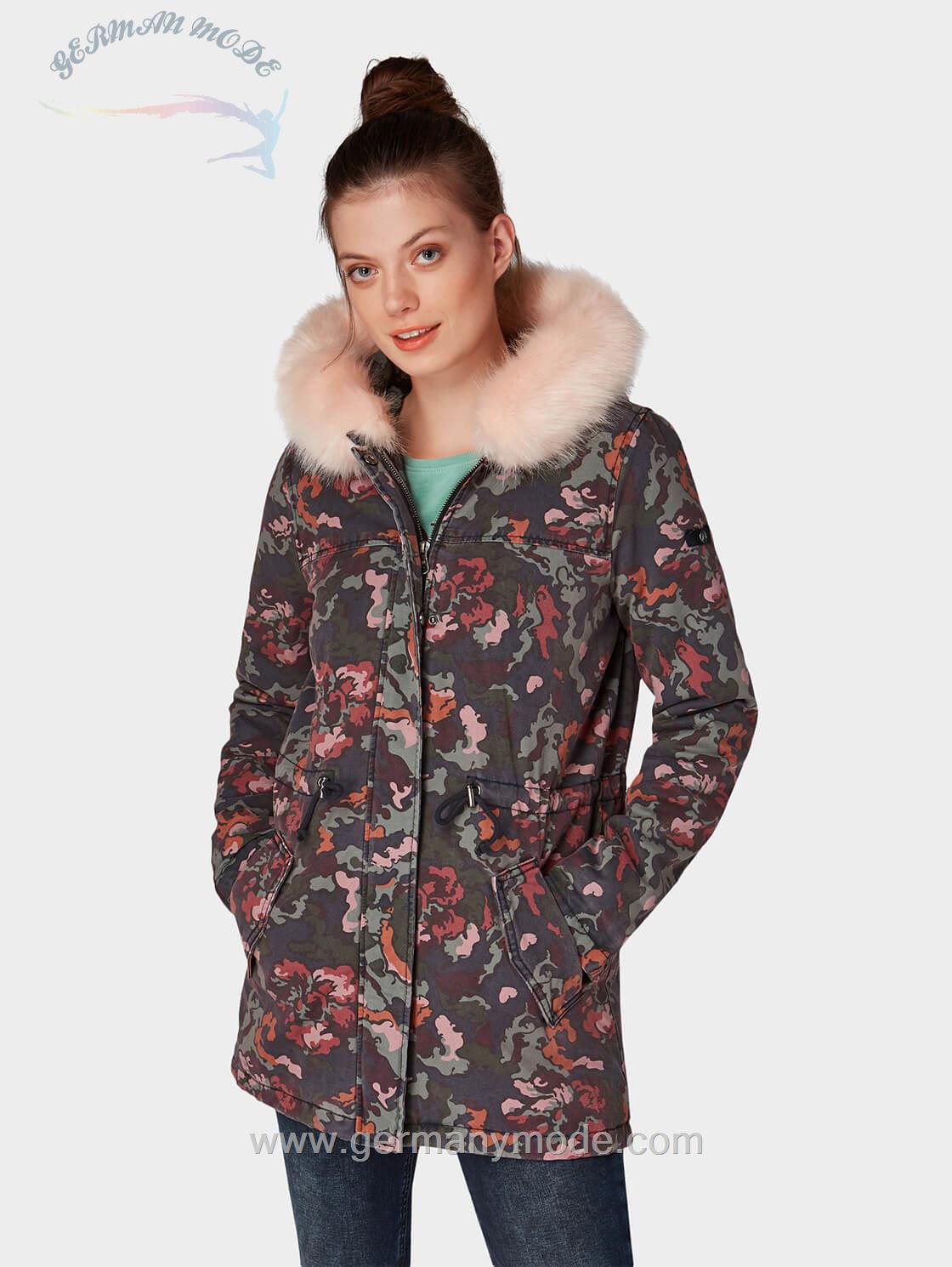 کاپشن زنانه تام تیلور (آلمان) GEMUSTERTER WINTERPARKA MIT KAPUZE