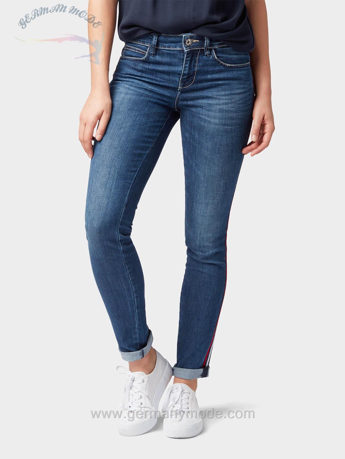 شلوار جین زنانه تام تیلور (آلمان)1 ALEXA SLIM JEANS MIT SEITLICHEM TAPE