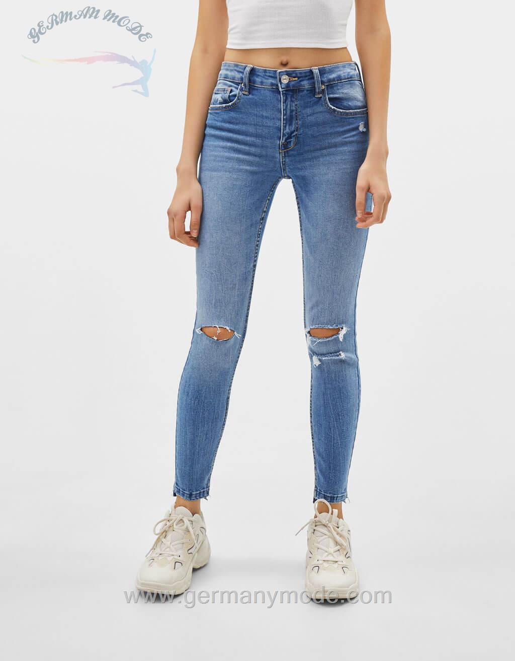 شلوار جین زنانه برشکا اسپانیا Skinny-Jeans mit tiefem Bund