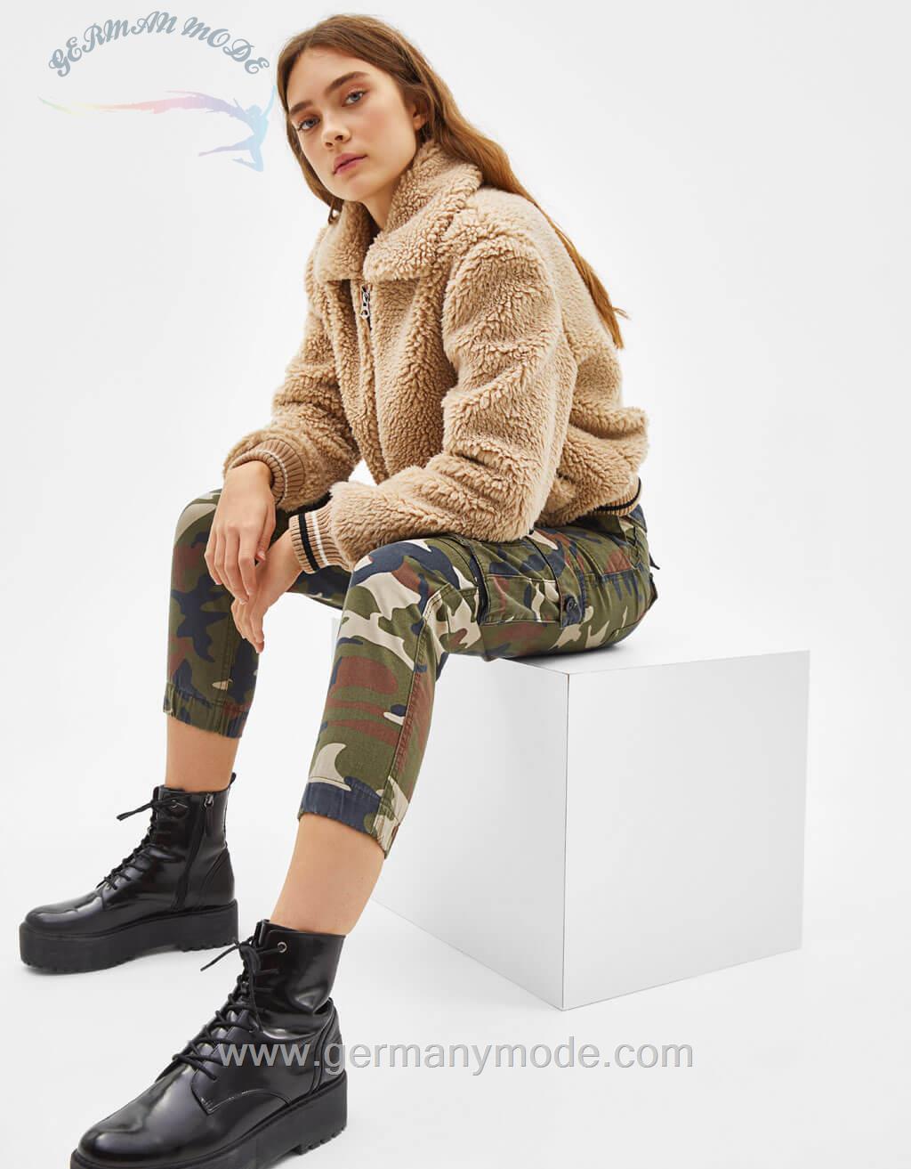 شلوار سافاری زنانه برشکا اسپانیا Cargohose mit Camouflageprint