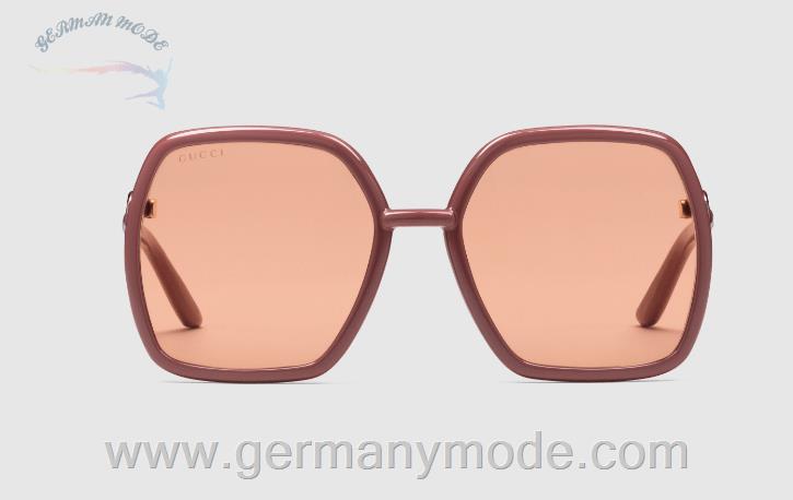 عینک آفتابی زنانه گوچی ایتالیا GUCCI Sonnenbrille mit eckigem Rahmen 648607 J1691 5776
