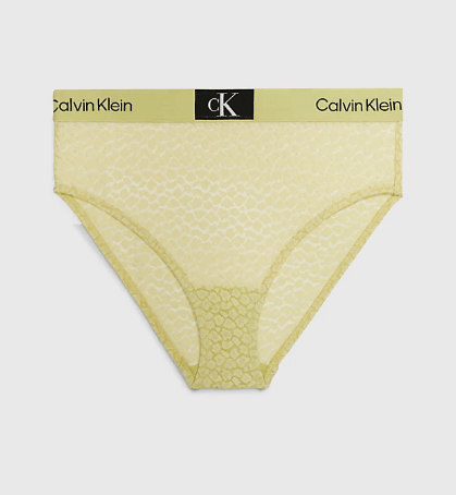 شورت بیکینی زنانه کلوین کلین آمریکا Calvin Klein Spitzen Bikinislip Mit Hoher Taille CK96 Celery Sprig 000QF7177E9LD