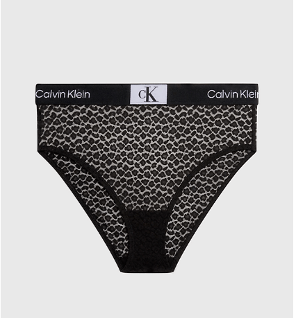 شورت بیکینی زنانه کلوین کلین آمریکا Calvin Klein Spitzen Bikinislip Mit Hoher Taille CK96 Black 000QF7177EUB1