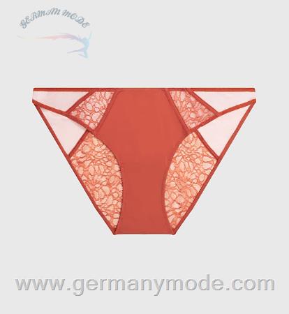 شورت اسلیپ زنانه کلوین کلین آمریکا Calvin Klein Slips Mit Spitzenbesatz Cinnabar 000QF7360EXAU