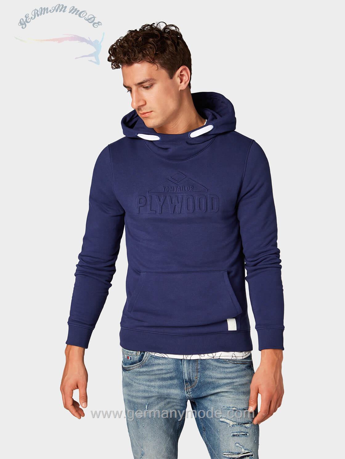 پلیور مردانه تام تیلور (آلمان) HOODIE MIT ABGESETZTEM BRUST-PRINT