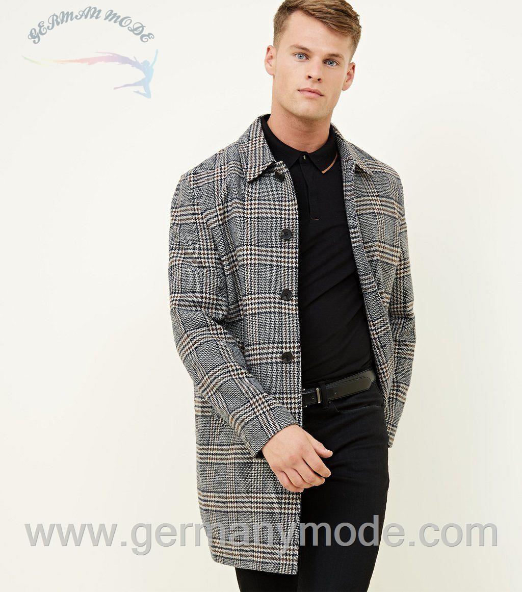 پالتو مردانه نیولوک (انگلستان) Dunkelbrauner groß karierter Trenchcoat