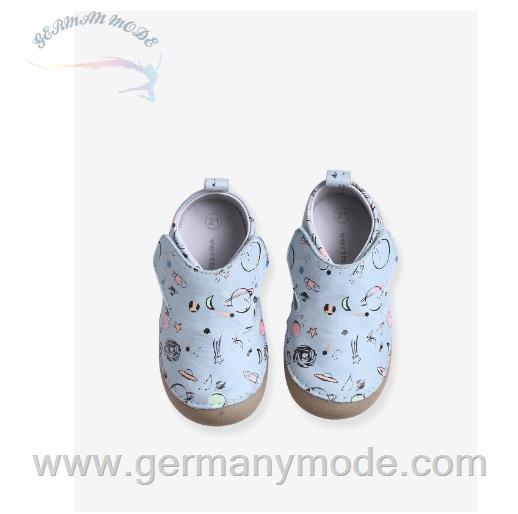 کفش کودک نو پا ورت فرانسه Vertbaudet Jungen Baby Hausschuhe, bedruckt - blau