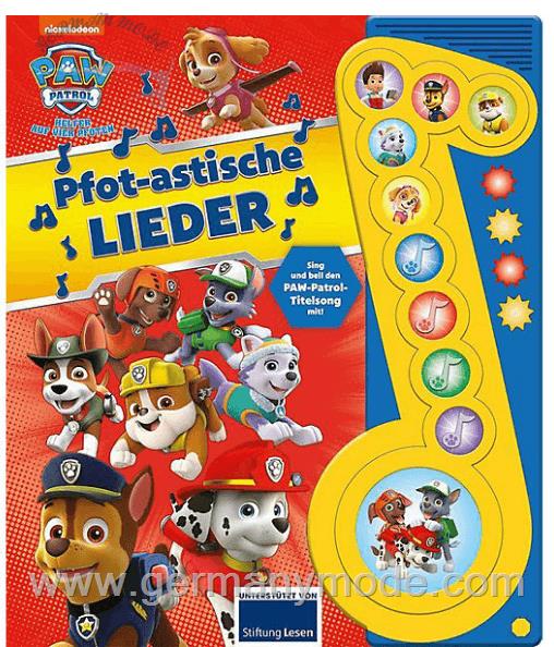 کتاب تصویری صدادار PI Kids Verlag Paw Patrol - Pfot-astische Lieder, m. Soundeffekten