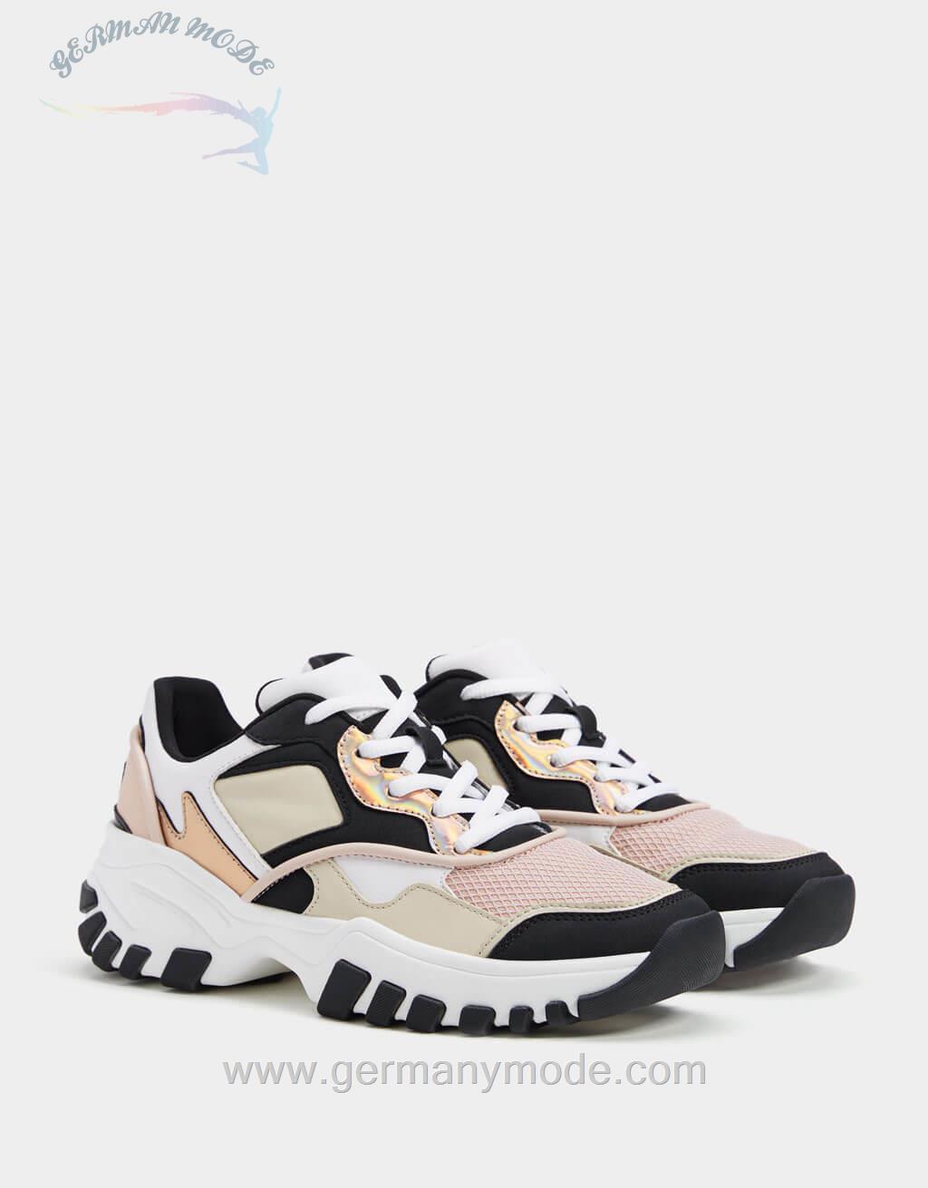 کتانی زنانه برشکا اسپانیا Sneaker mit buntem Besatz