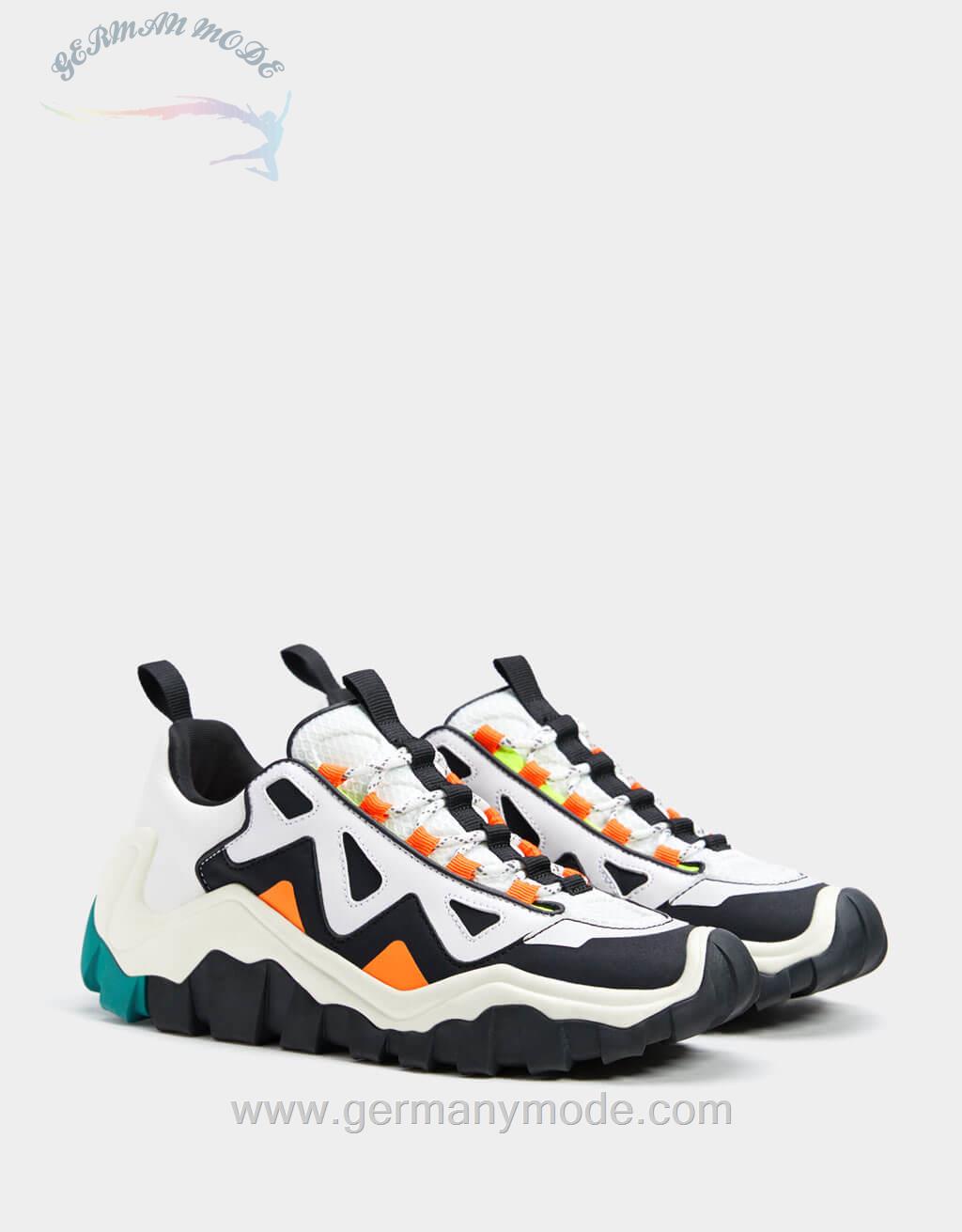 کتانی زنانه برشکا اسپانیا Plateau-Sneaker mit mehreren Elementen