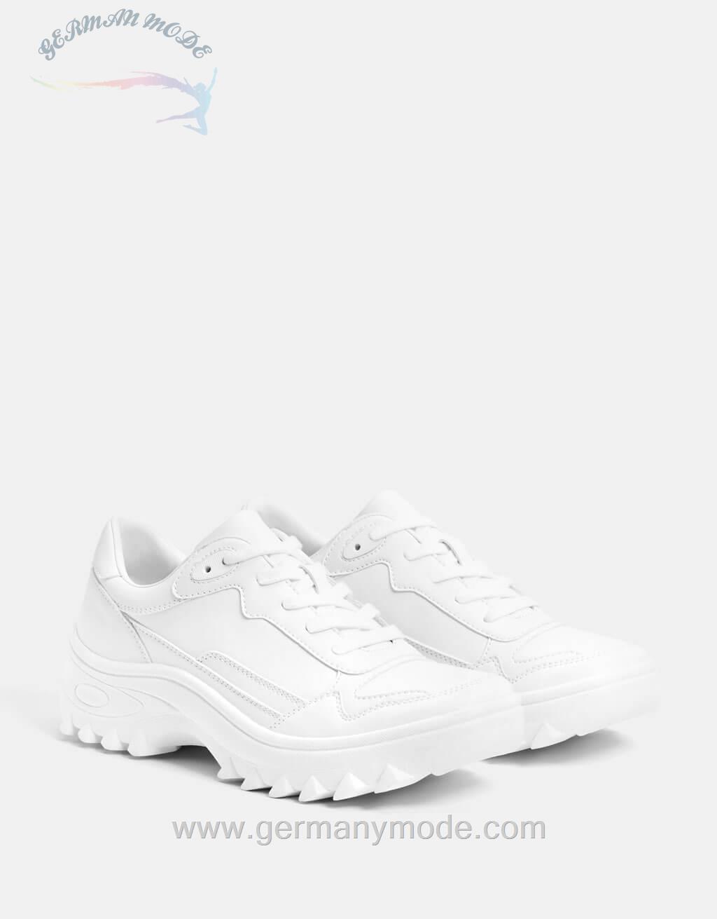 کتانی زنانه برشکا اسپانیا Weiße Plateau-Sneaker