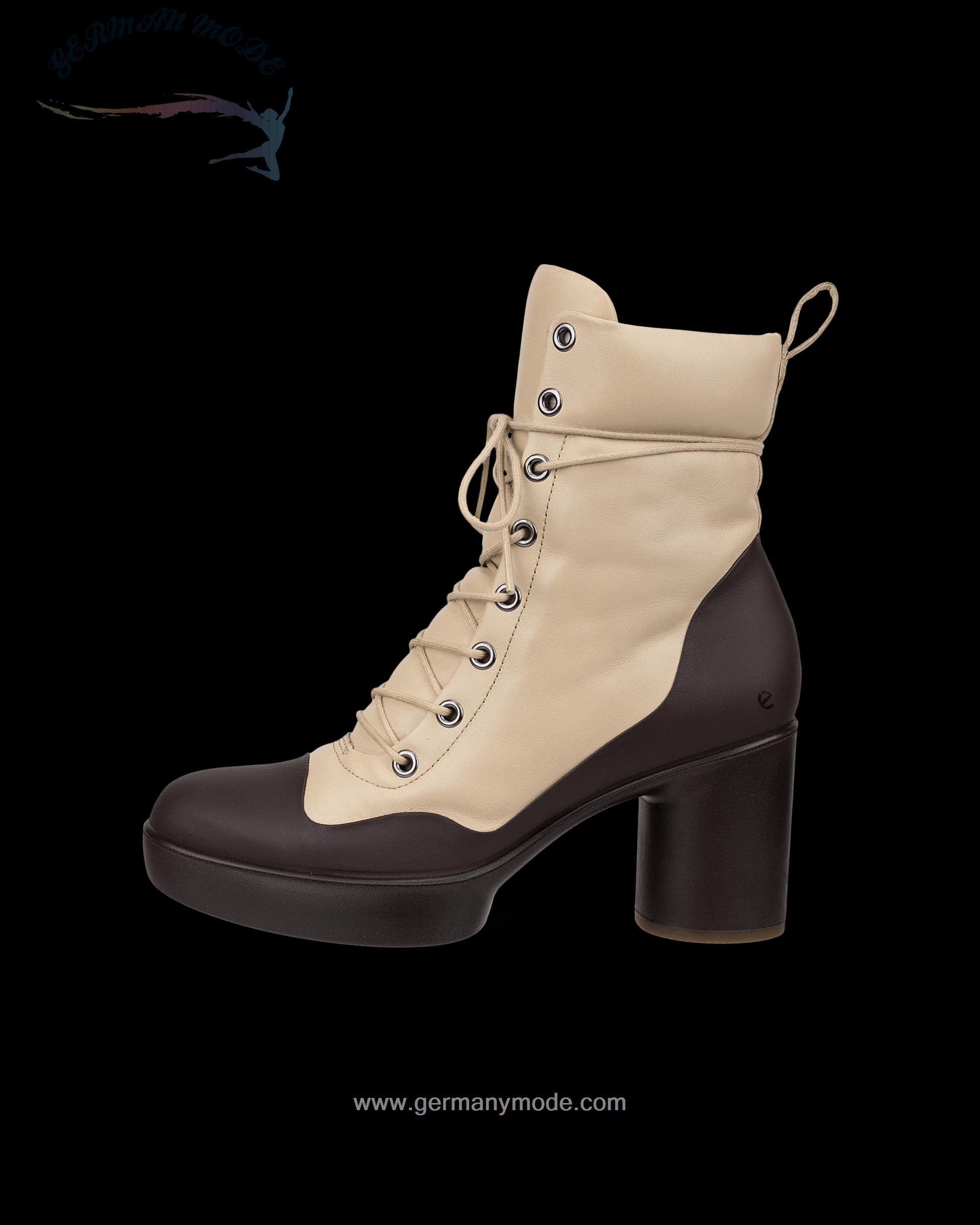 نیم بوت زنانه اکو دانمارک ECCO SHAPE SCULPTED MOTION 55 Damen Ankle Boot aus Leder Beige