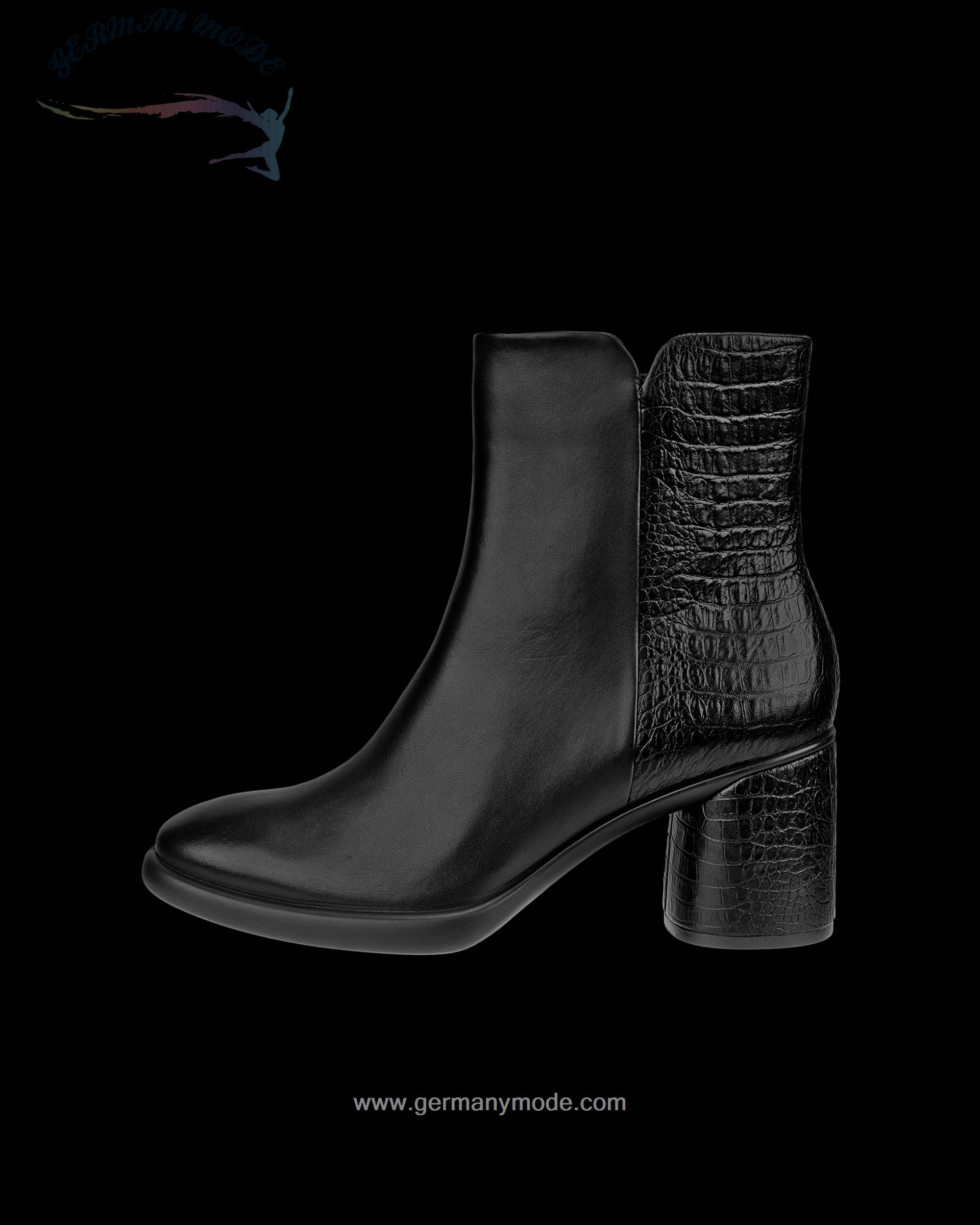 نیم بوت زنانه اکو دانمارک ECCO SCULPTED LX 55 Damen Halbhoher Stiefel aus Leder Schwarz