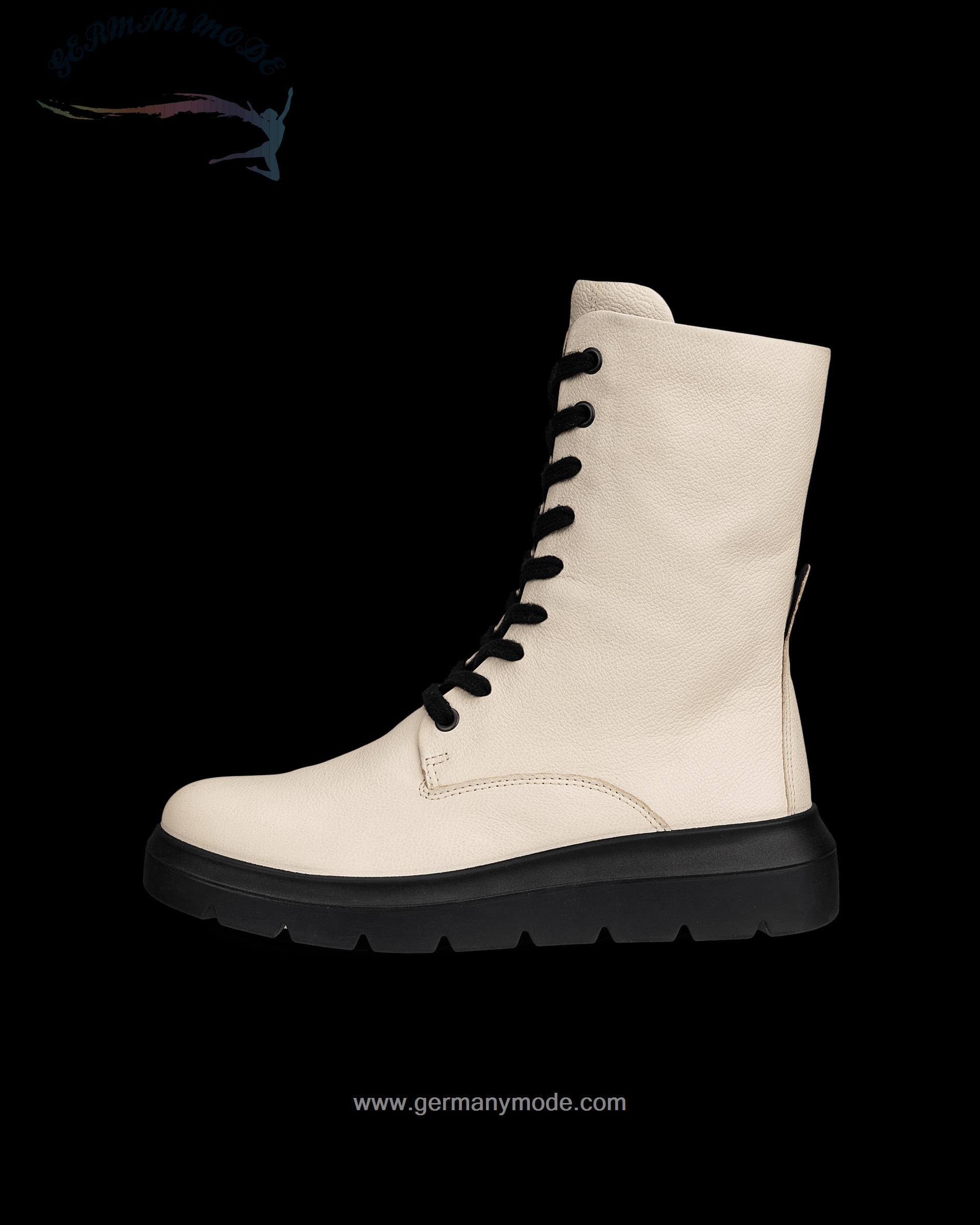 نیم بوت زنانه اکو دانمارک ECCO NOUVELLE Damen Schnürstiefel aus Leder Beige