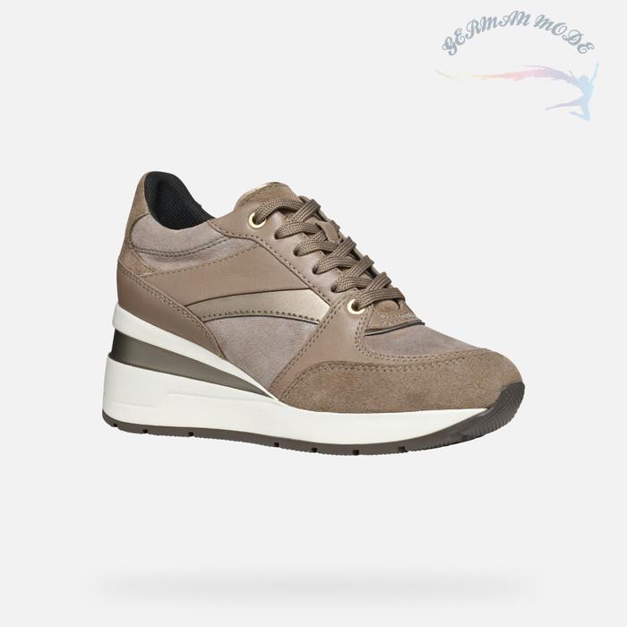 کتانی زنانه جی اوکس ایتالیا GEOX SNEAKERS MIT KEILABSATZ Zosma Dame Dunkeltaupe