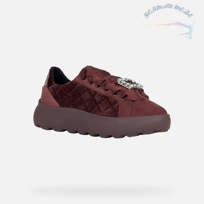 کتانی زنانه جی اوکس ایتالیا GEOX NIEDRIGE SNEAKERS Spherica Ec4.1 Dame Weinrot