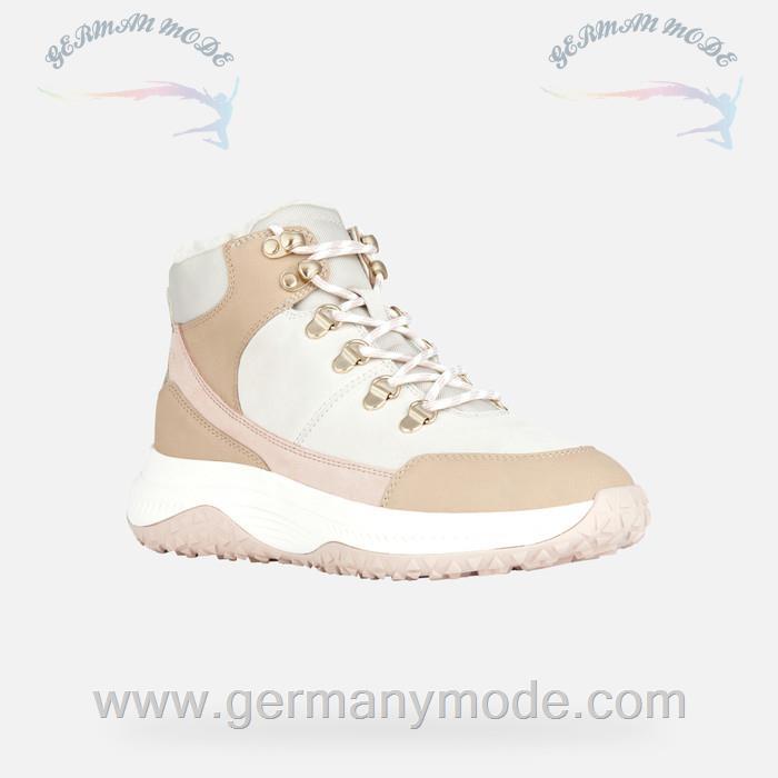 کتانی ضد آب زنانه جی اوکس ایتالیا GEOX SCHNÜRSTIEFELETTEN Oliviera + Grip Dame Hellbeige