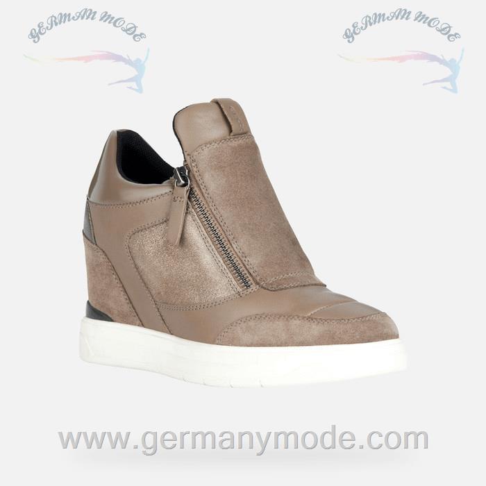 کتانی زنانه جی اوکس ایتالیا GEOX SNEAKERS MIT KEILABSATZ Maurica Dame Dunkeltaupe