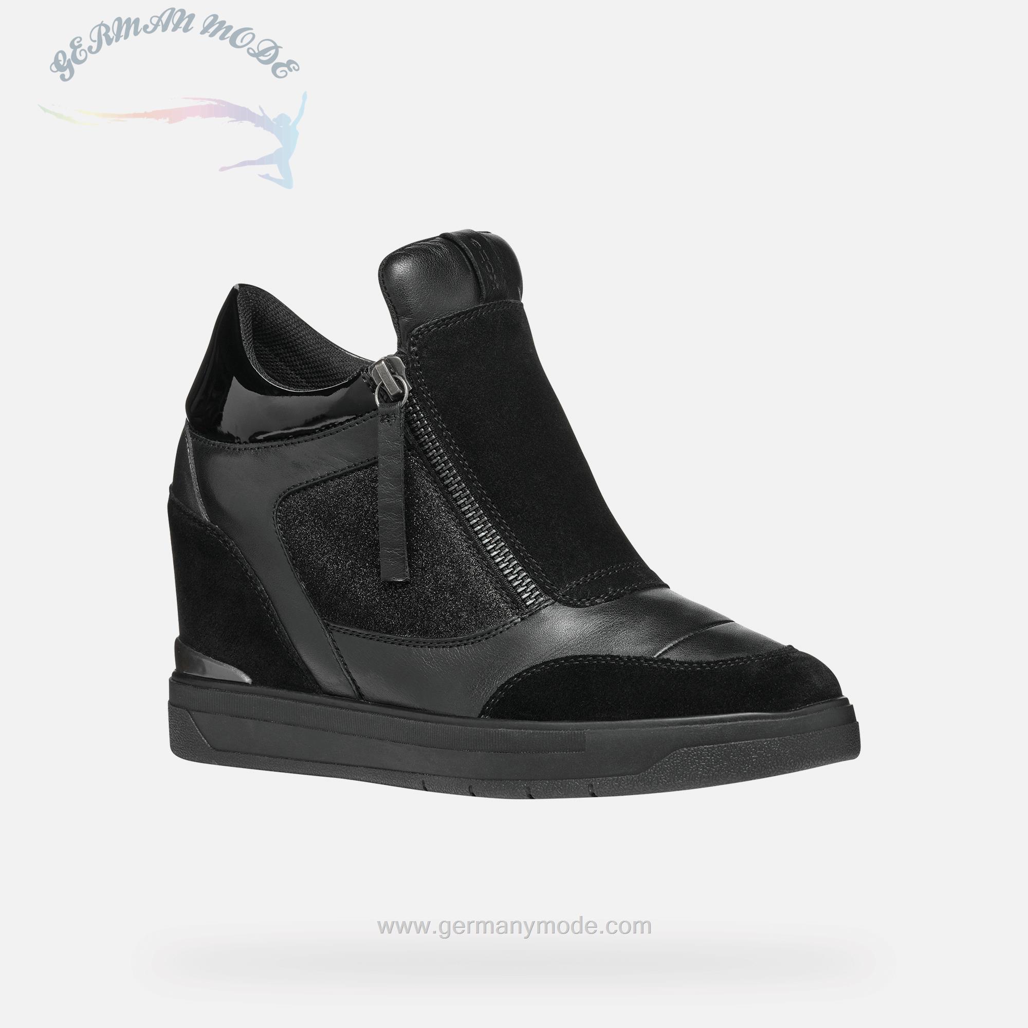 کتانی زنانه جی اوکس ایتالیا GEOX SNEAKERS MIT KEILABSATZ Maurica Dame Schwarz