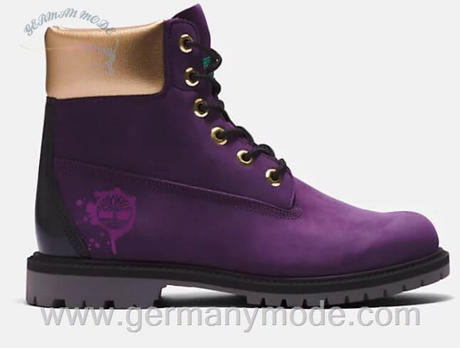 بوت ضد آب زنانه تیمبرلند آمریکا TIMBERLAND WATERPROOF TIMBERLAND HERITAGE 6-INCH HIP HOP ROYALTY BOOT FOR WOMEN IN DARK PURPLE