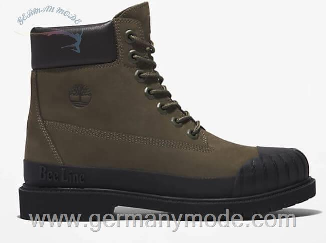 بوت ضد آب زنانه تیمبرلند آمریکا TIMBERLAND BEE LINE X TIMBERLAND RUBBER TOE 6 INCH WOMENS BOOT IN DARK GREEN BLACK