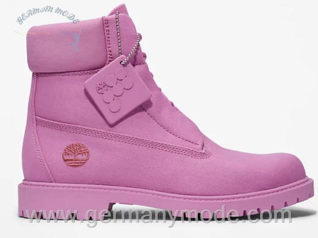 بوت ضد آب زنانه تیمبرلند آمریکا TIMBERLAND X PANGAIA PREMIUM FABRIC 6 INCH BOOT FOR WOMEN IN PINK