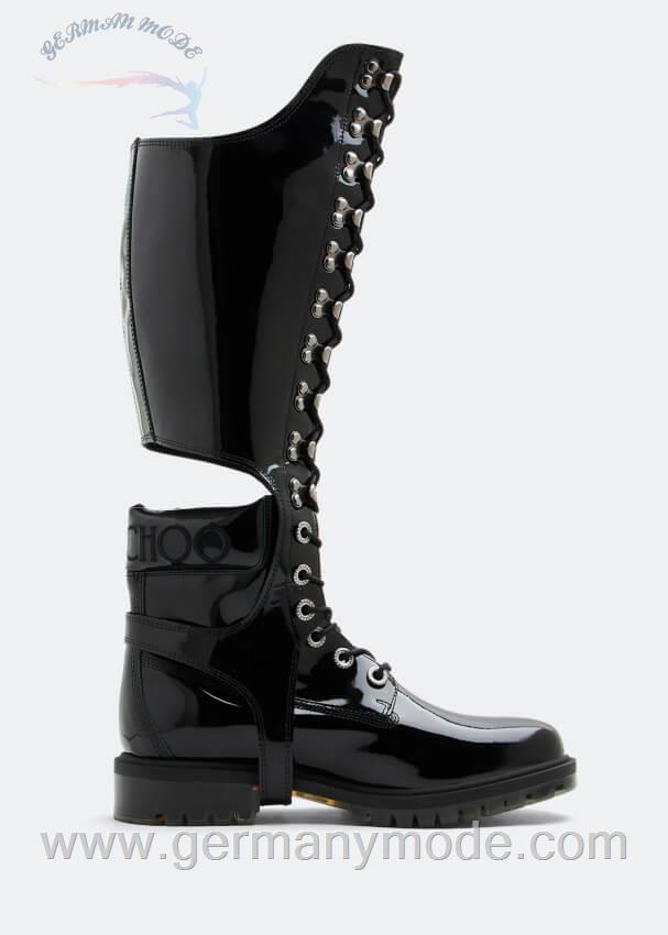 بوت زنانه تیمبرلند آمریکا TIMBERLAND JIMMY CHOO X TIMBERLAND 6 INCH KNEE HARNESS BOOT FOR WOMEN IN BLACK